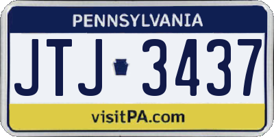 PA license plate JTJ3437