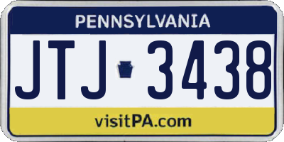 PA license plate JTJ3438