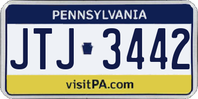 PA license plate JTJ3442
