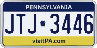 PA license plate JTJ3446