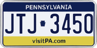 PA license plate JTJ3450