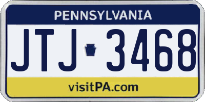 PA license plate JTJ3468