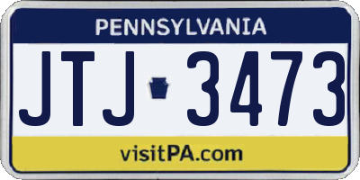PA license plate JTJ3473