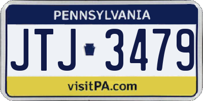 PA license plate JTJ3479