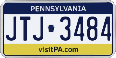 PA license plate JTJ3484