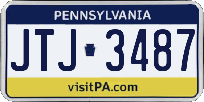 PA license plate JTJ3487