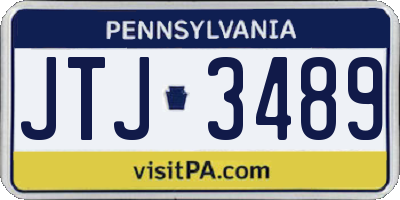 PA license plate JTJ3489