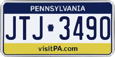 PA license plate JTJ3490