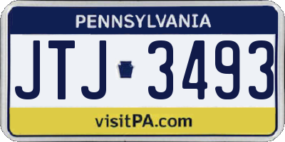 PA license plate JTJ3493