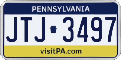 PA license plate JTJ3497