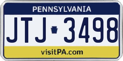 PA license plate JTJ3498