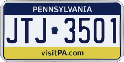 PA license plate JTJ3501