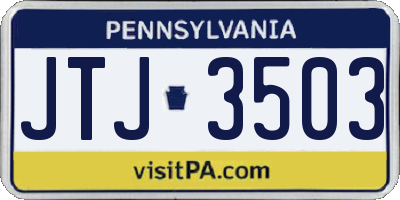 PA license plate JTJ3503