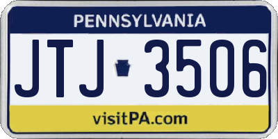 PA license plate JTJ3506