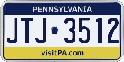 PA license plate JTJ3512