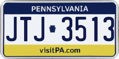 PA license plate JTJ3513