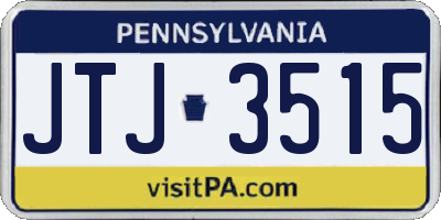 PA license plate JTJ3515