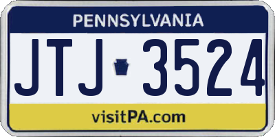 PA license plate JTJ3524
