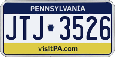 PA license plate JTJ3526