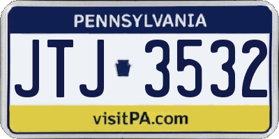 PA license plate JTJ3532