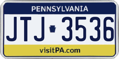 PA license plate JTJ3536