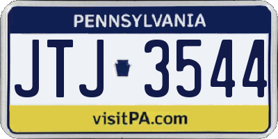PA license plate JTJ3544
