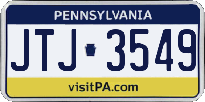 PA license plate JTJ3549