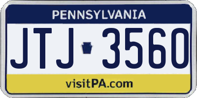 PA license plate JTJ3560
