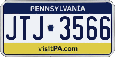 PA license plate JTJ3566