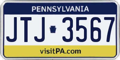 PA license plate JTJ3567