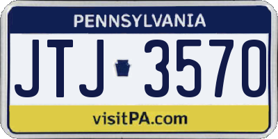 PA license plate JTJ3570