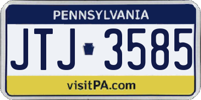 PA license plate JTJ3585