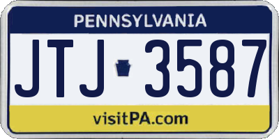 PA license plate JTJ3587