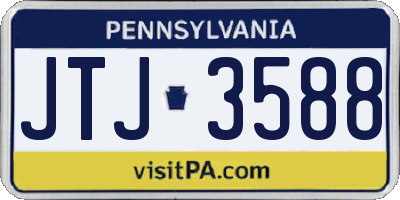 PA license plate JTJ3588
