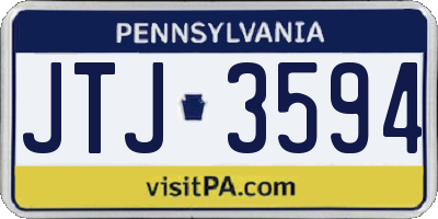 PA license plate JTJ3594