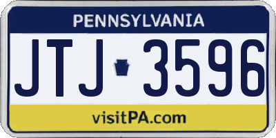PA license plate JTJ3596