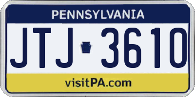 PA license plate JTJ3610