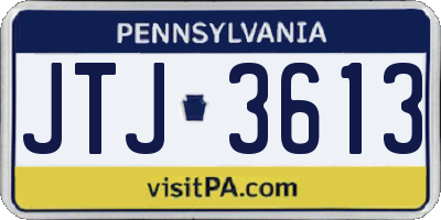 PA license plate JTJ3613