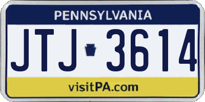 PA license plate JTJ3614