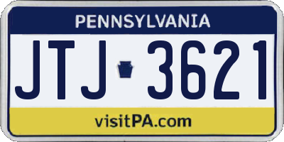 PA license plate JTJ3621