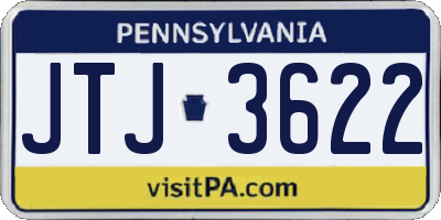 PA license plate JTJ3622