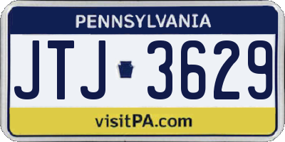 PA license plate JTJ3629