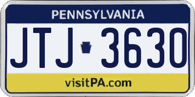 PA license plate JTJ3630