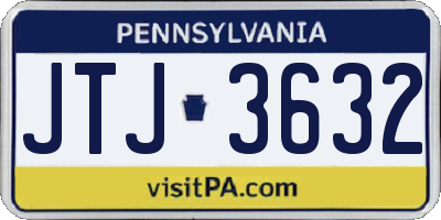 PA license plate JTJ3632