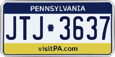 PA license plate JTJ3637