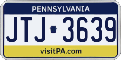 PA license plate JTJ3639