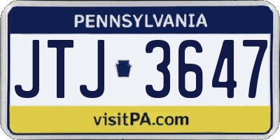 PA license plate JTJ3647