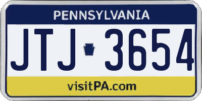 PA license plate JTJ3654