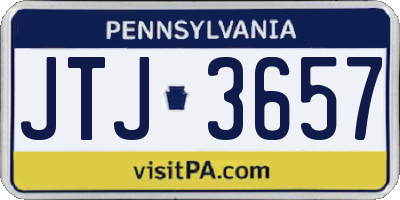 PA license plate JTJ3657