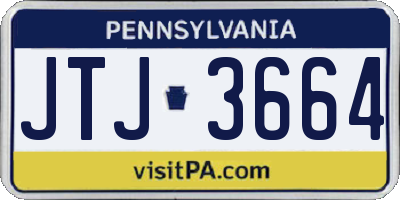 PA license plate JTJ3664